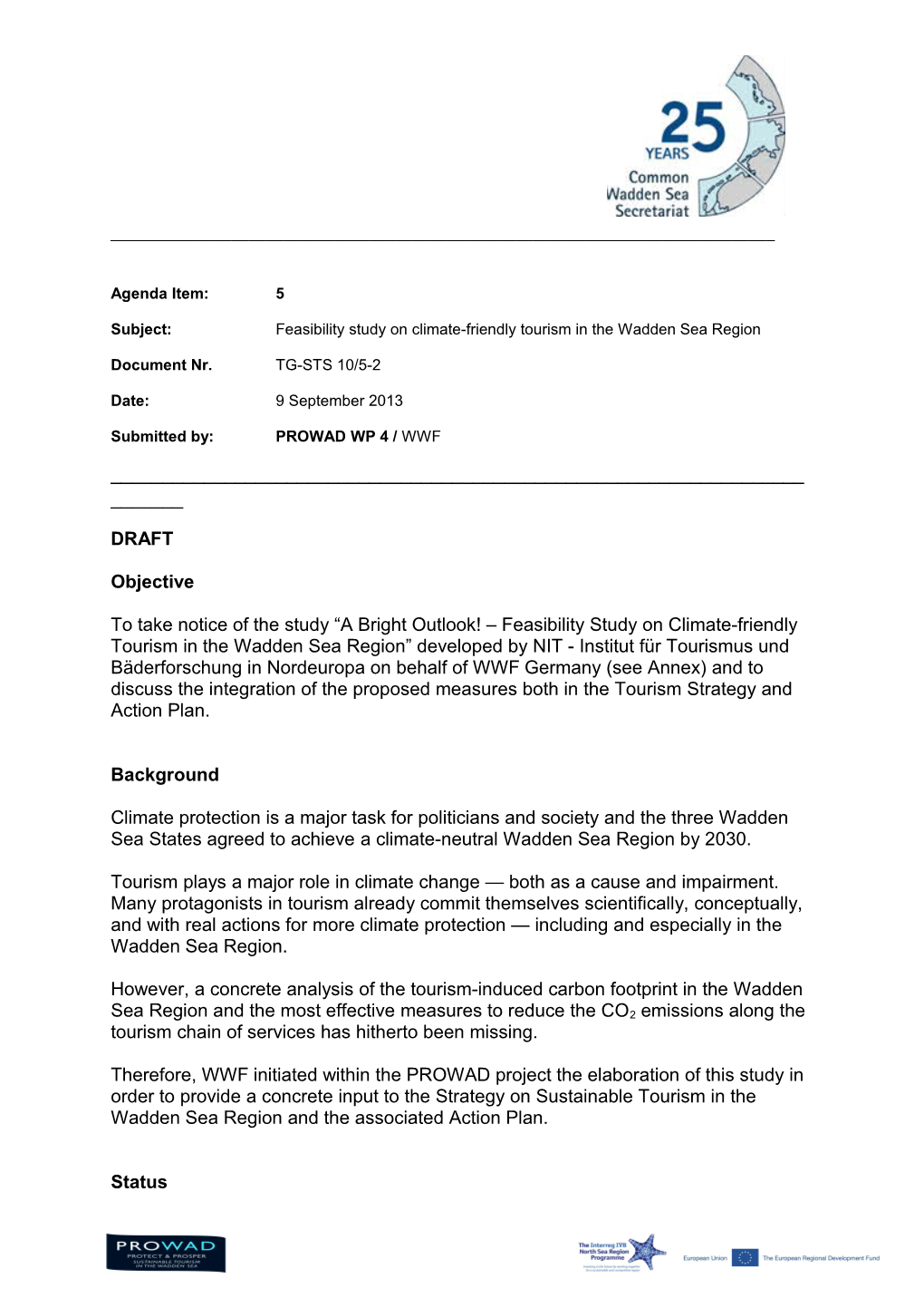 TG-STS-10/5-2 Feasibility Study on Climate-Friendly Tourism (09.09.2013)Page 1