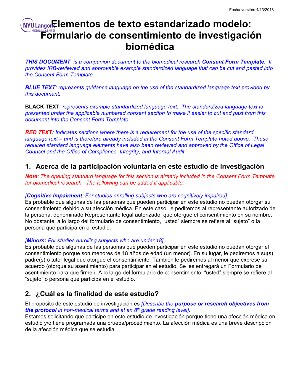 Para Desarrollo Del Formulario De Consentimiento Para Investigación Biomédica Página 10 De10