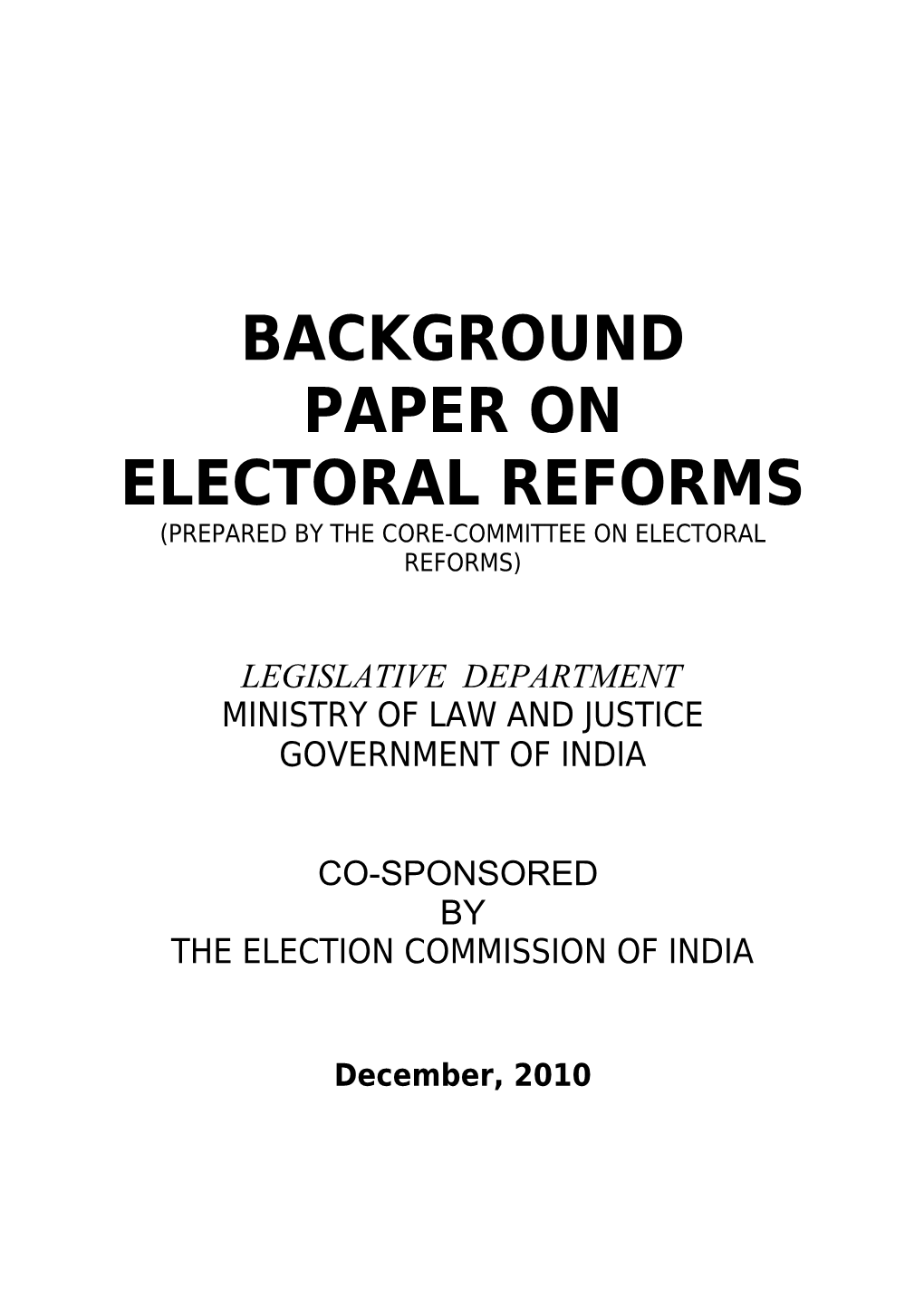 Committee on Electoral Reforms