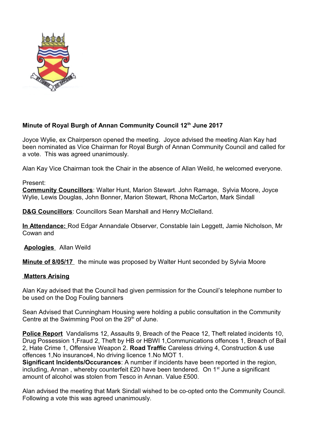 The Royal Burgh of Annan Community Council