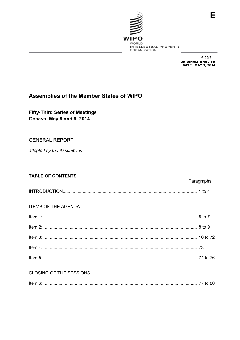 Assemblies of the Member States of WIPO s5