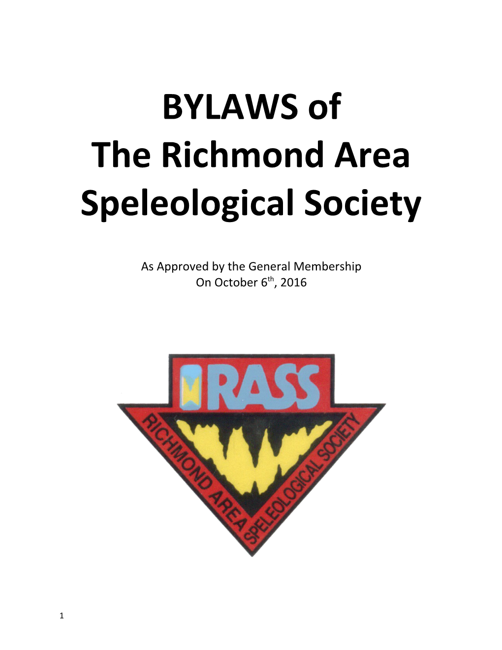 The Richmond Area Speleological Society