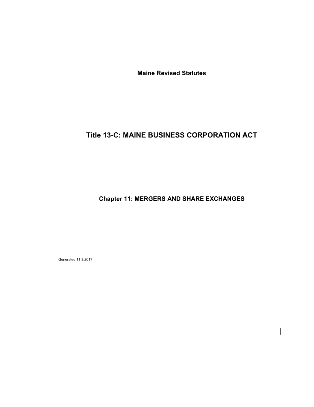 MRS Title 13-C 1104. ACTION on PLAN of MERGER OR SHARE EXCHANGE