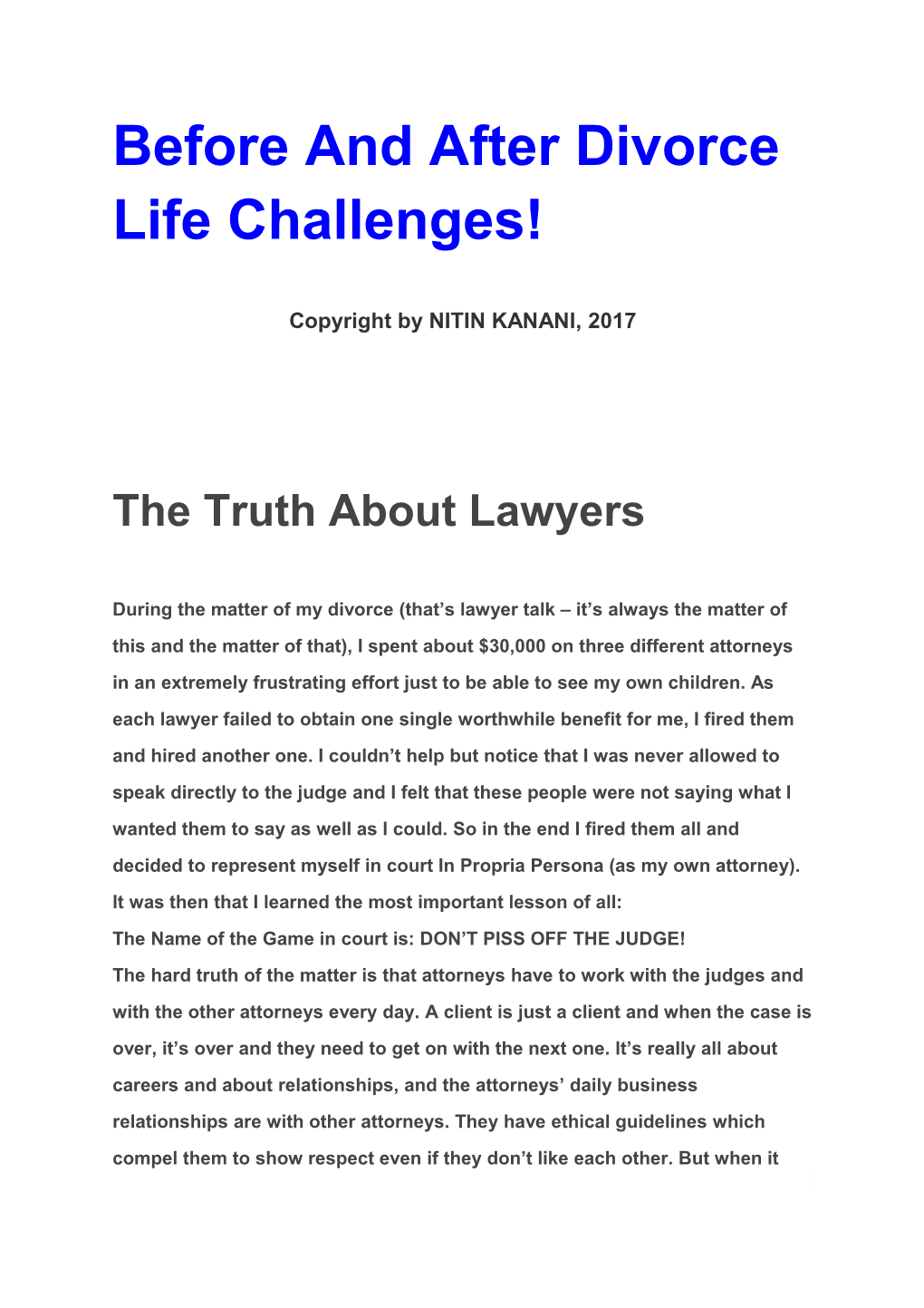 Before and After Divorce Life Challenges!