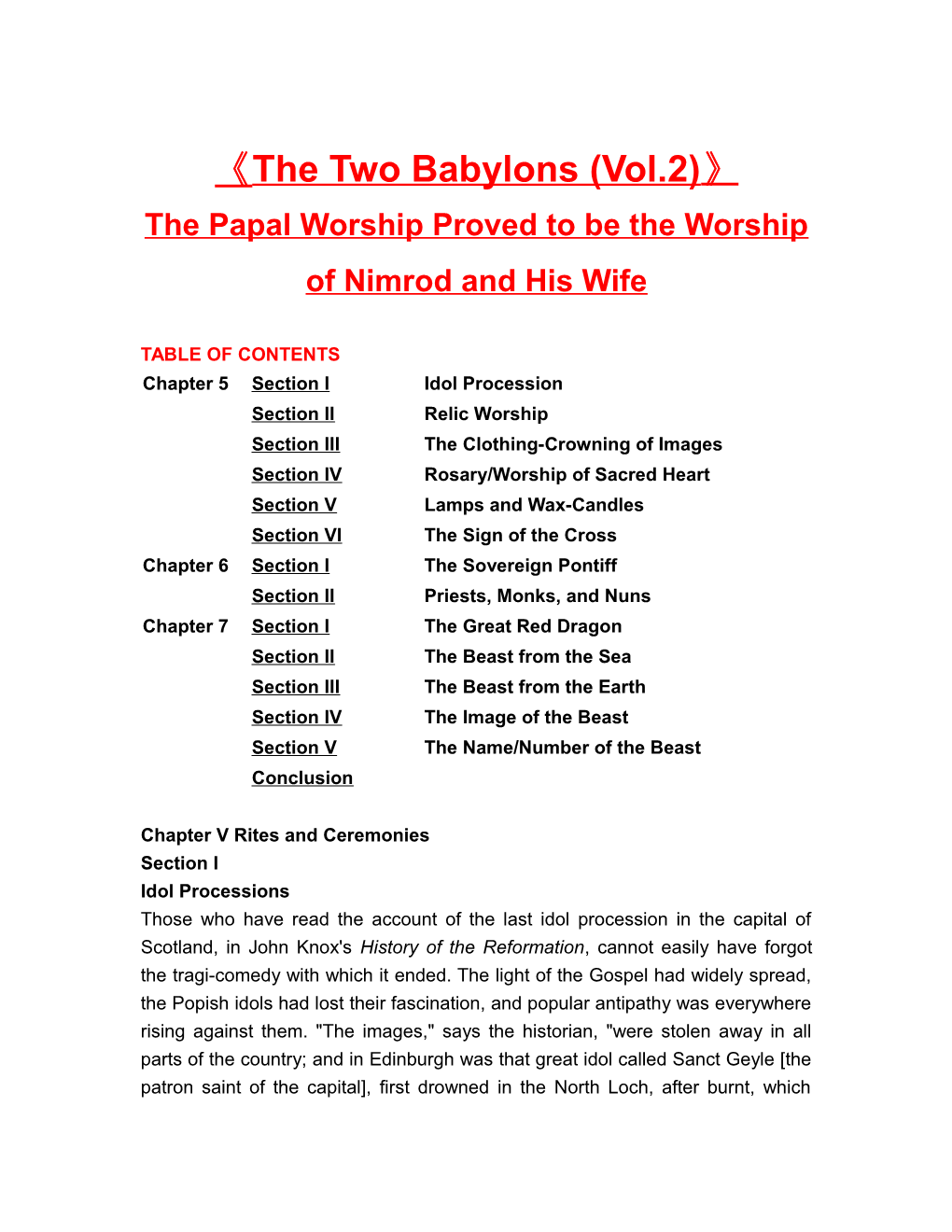 The Two Babylons (Vol.2)