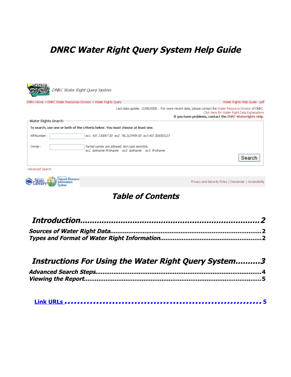 Water Right Query System Help Guide