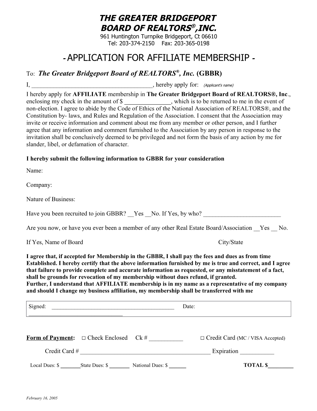 Application for Membership s15