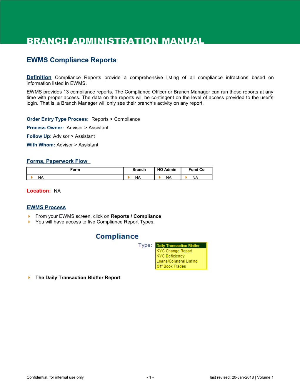 EWMS Compliance Reports