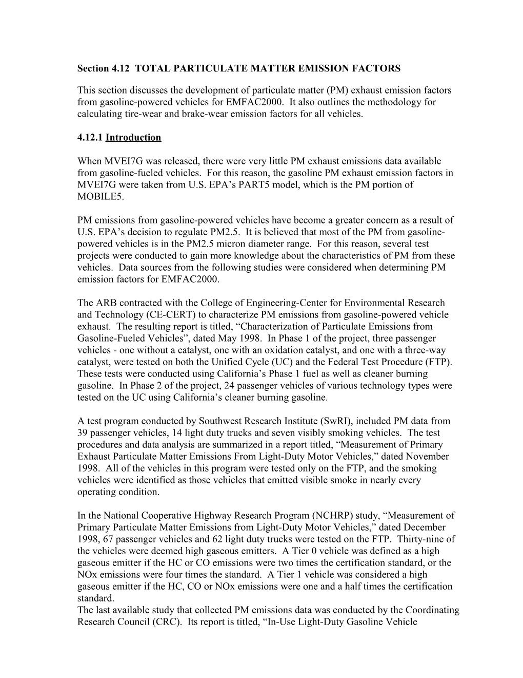 Section 4.12 Total Particulate Matter Emission Factors