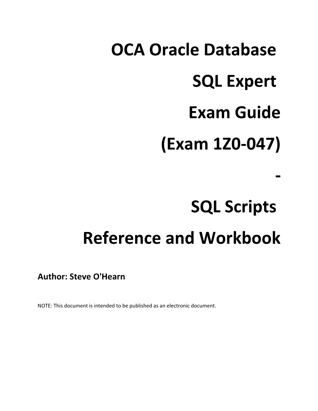 OCA Oracle Database