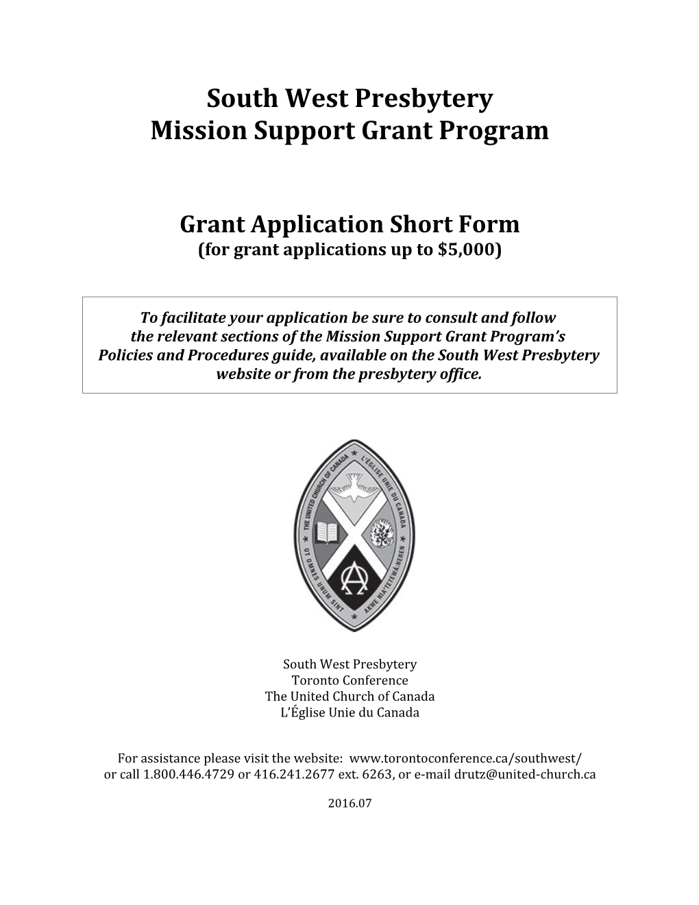 Seeds of Hope Grant Application Form