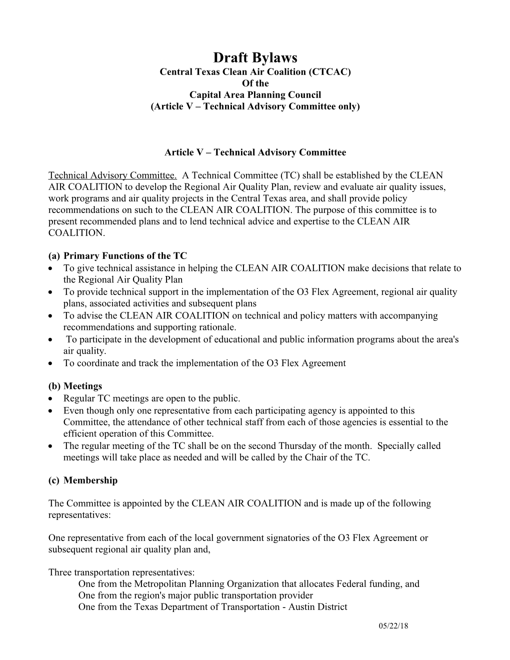 Central Texas Clean Air Coalition (CTCAC)