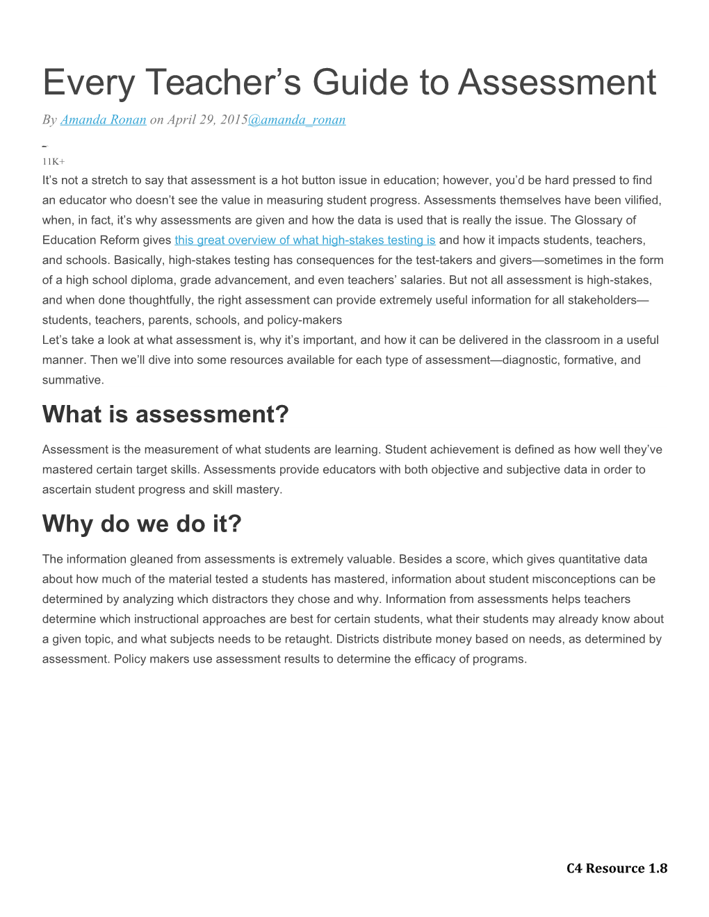 Every Teacher S Guide to Assessment