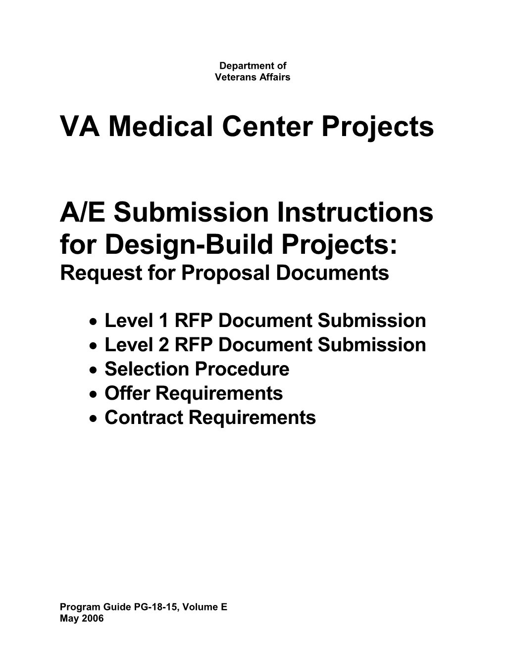 A/E Submission Instructions - RFP Design Build Projects