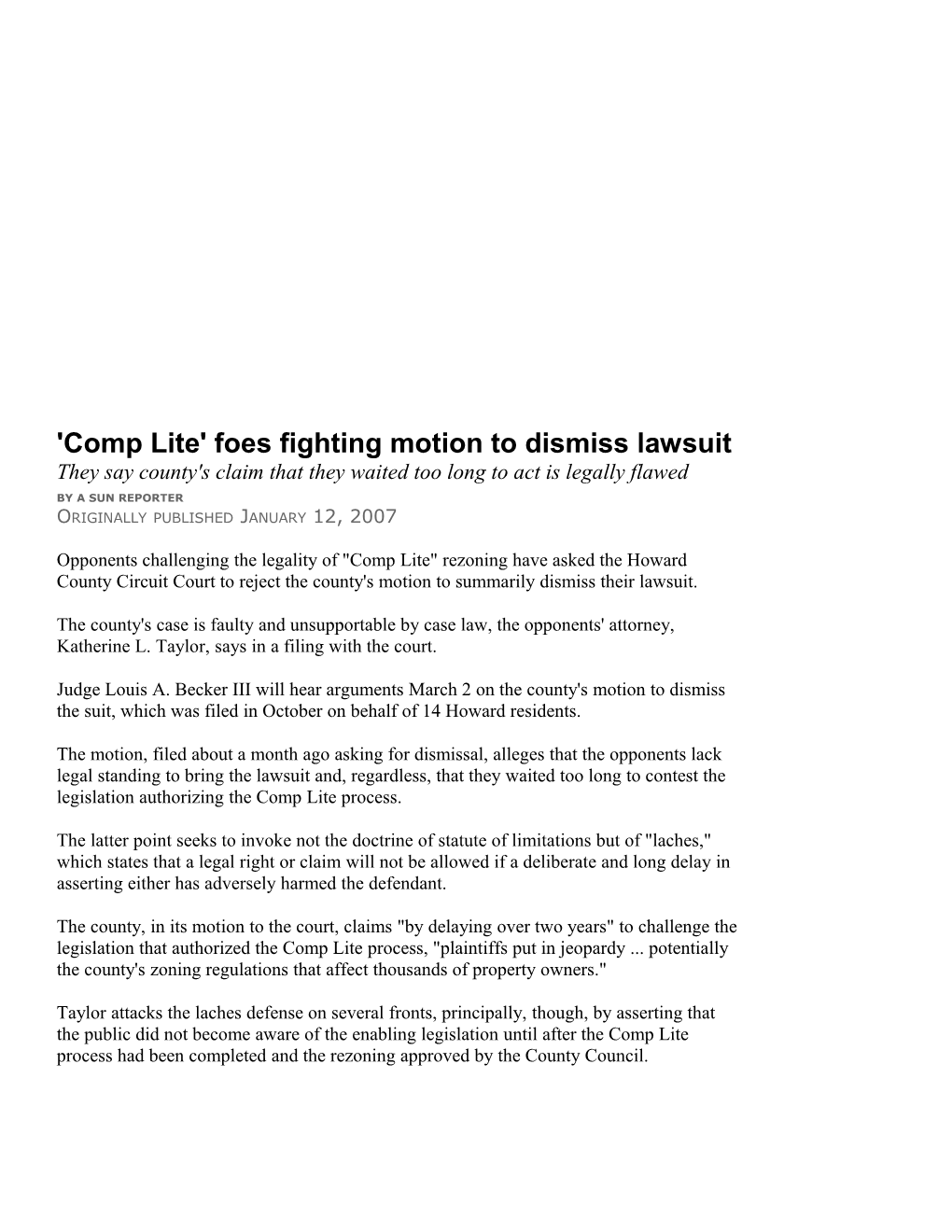 'Comp Lite' Foes Fighting Motion to Dismiss Lawsuit