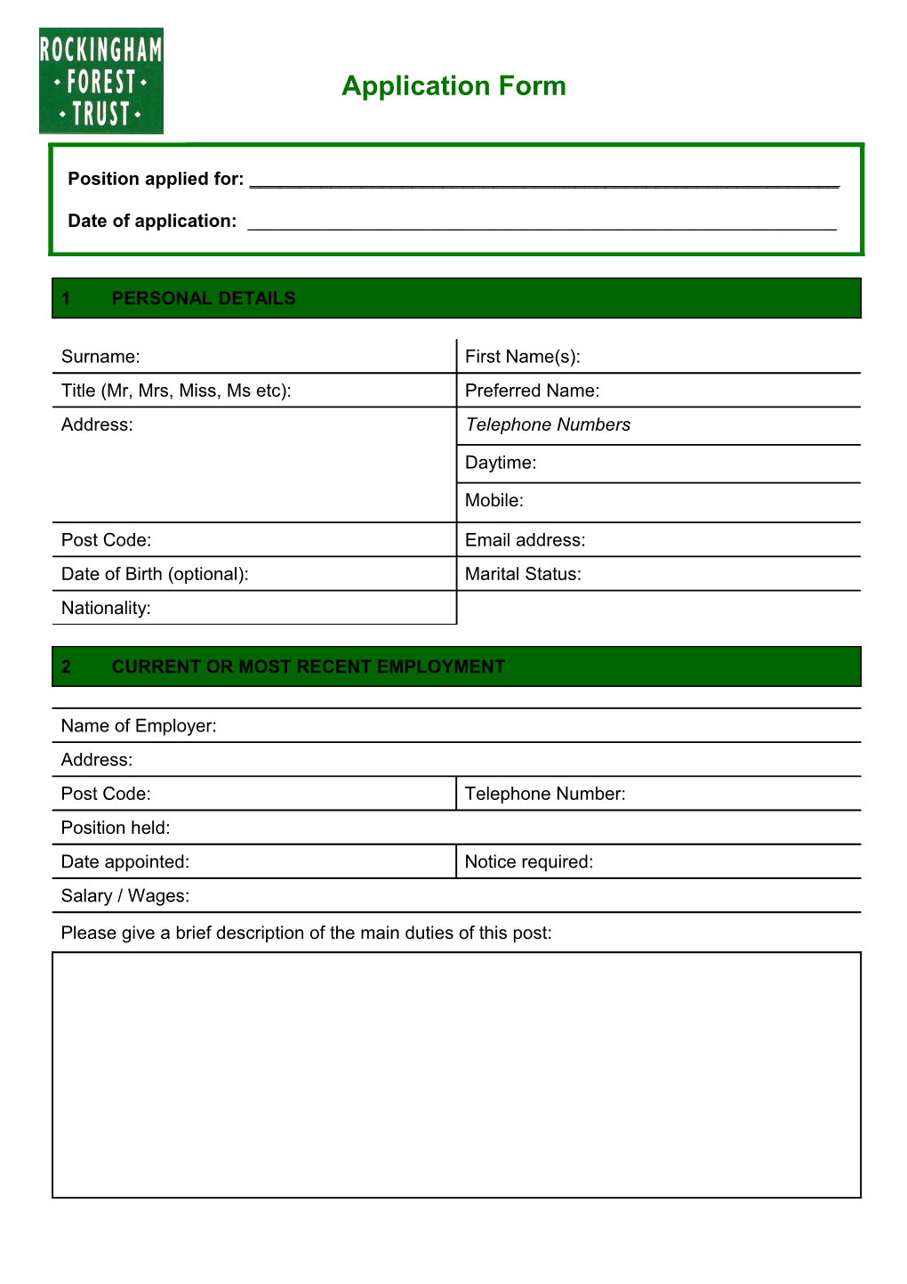 Application Form s16