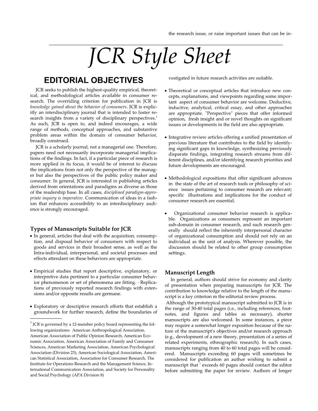 JCR Style Sheet DOC