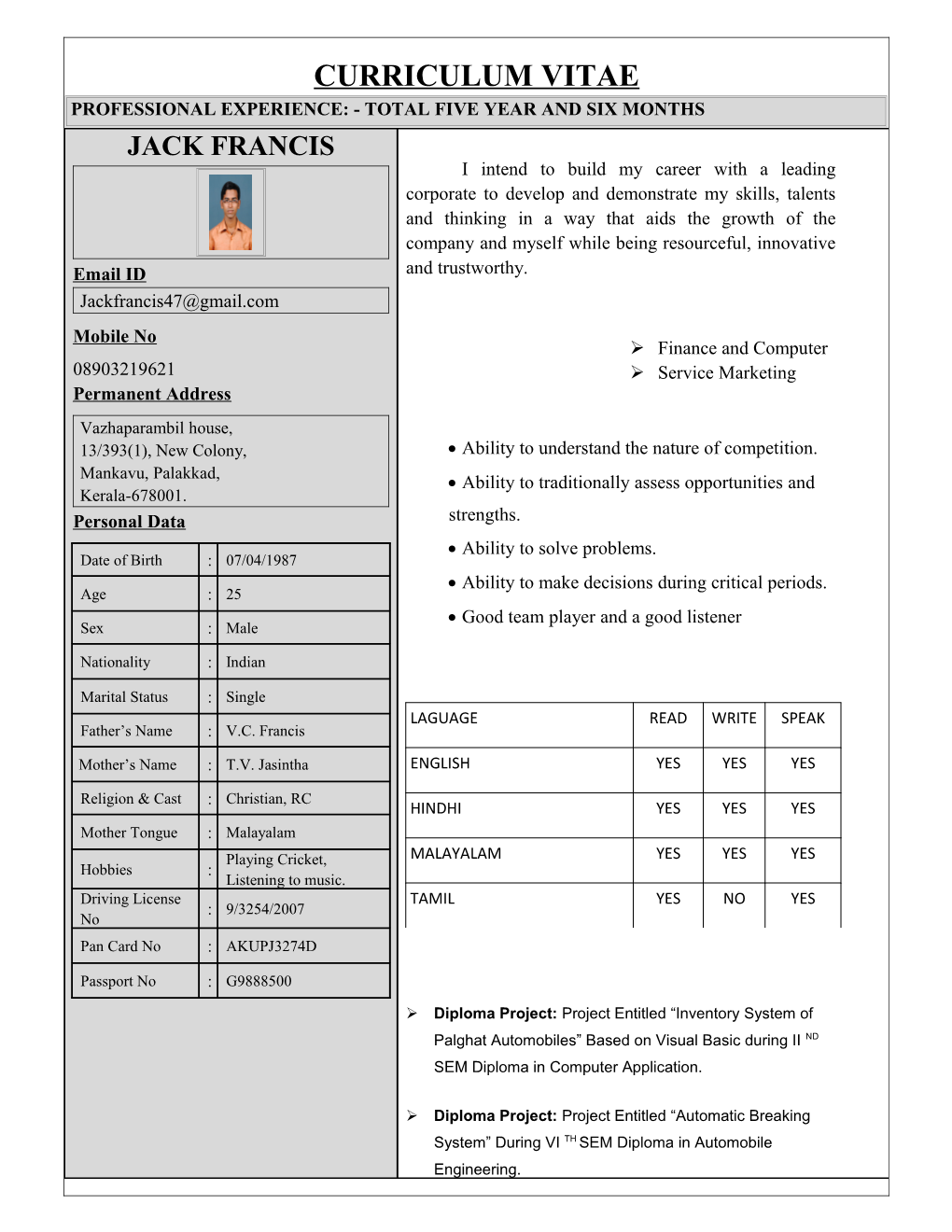 Curriculum Vitae s265