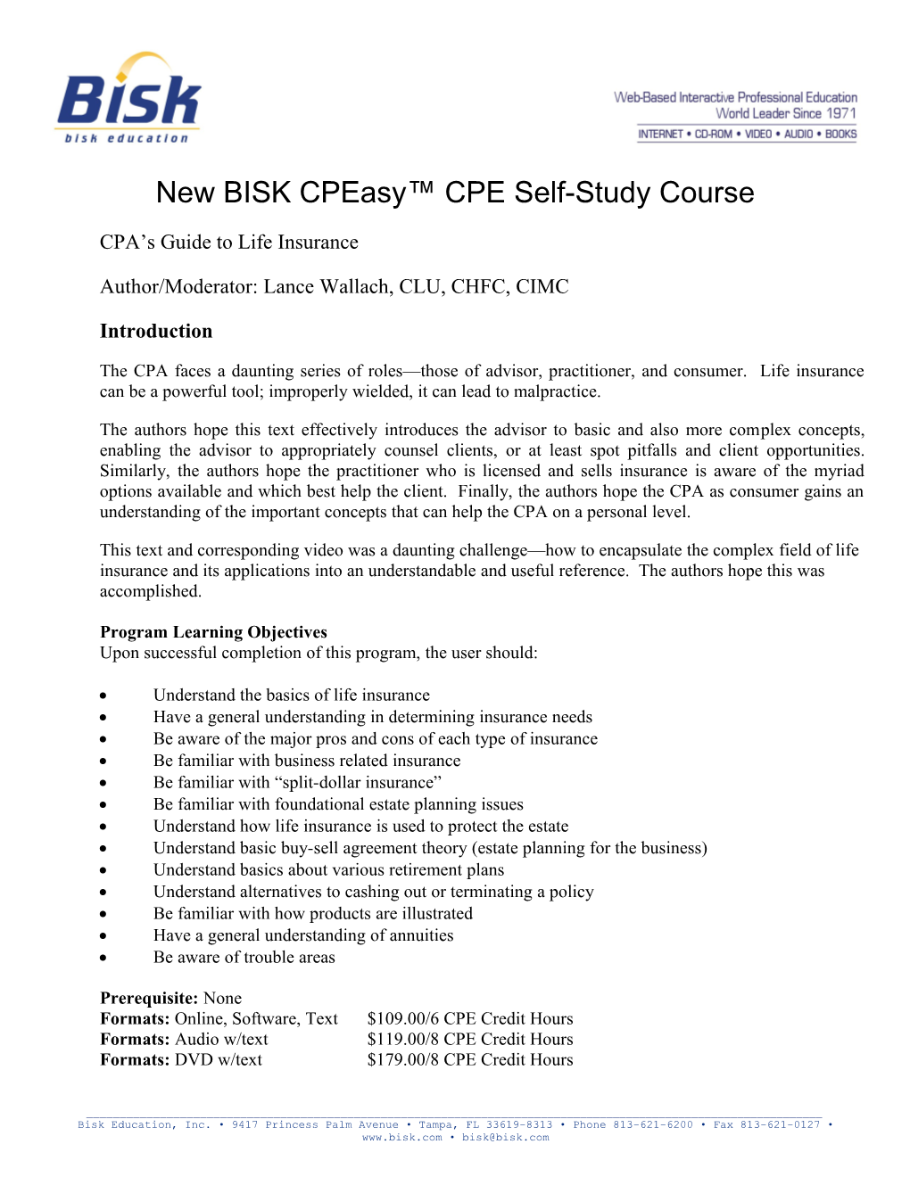 New BISK Cpeasy CPE Self-Study Course