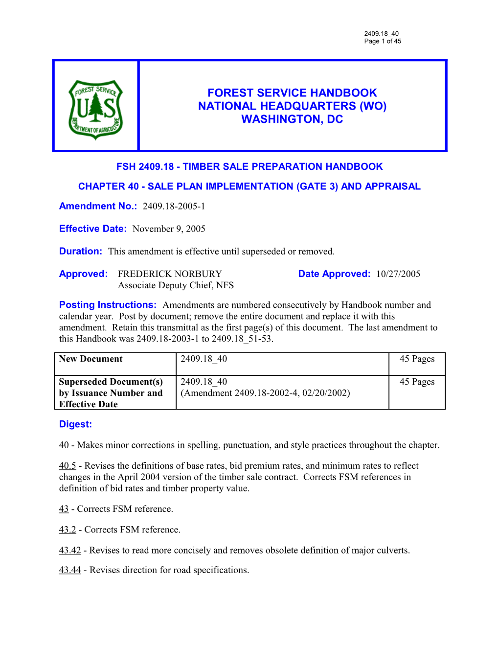 Fsh 2409.18 - TIMBER SALE PREPARATION HANDBOOK