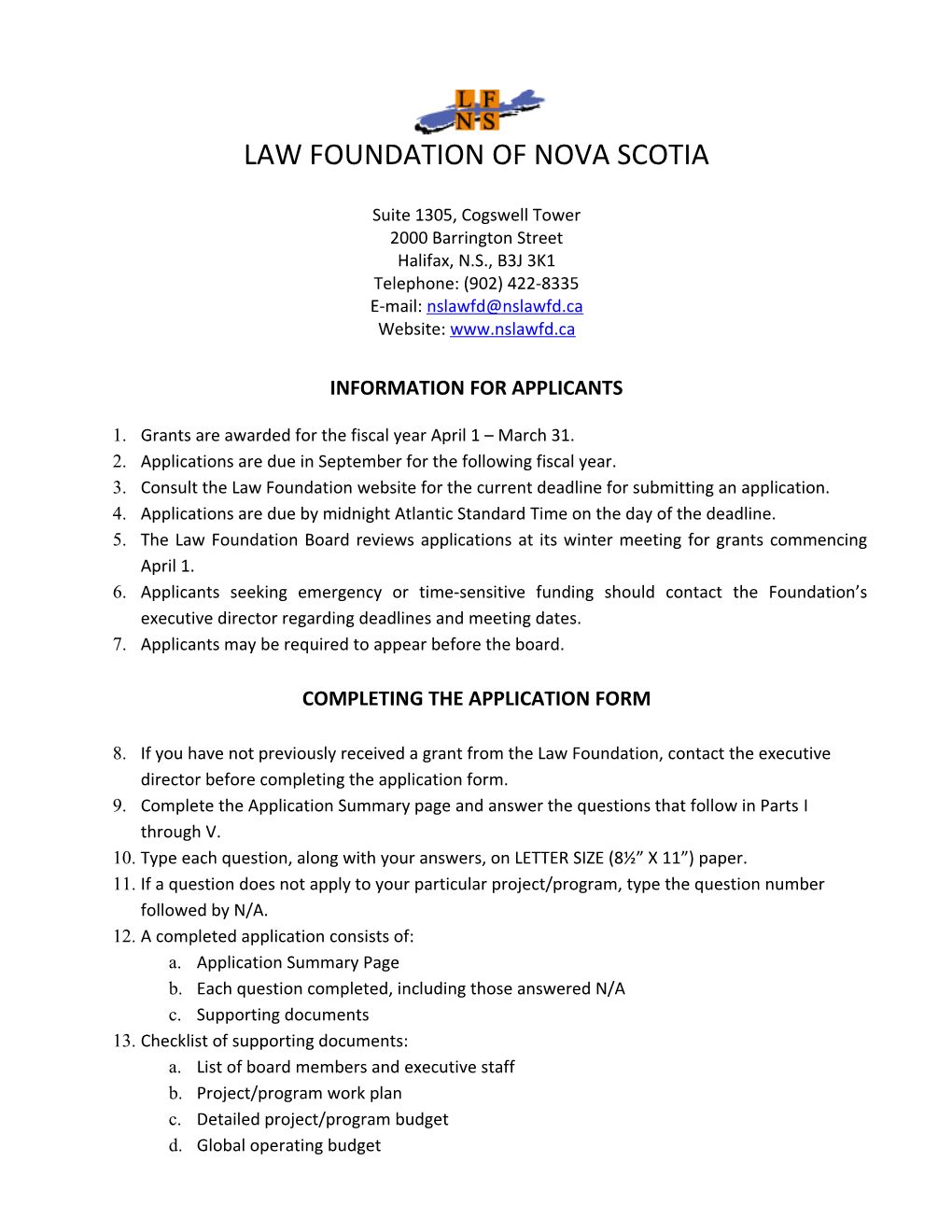 Law Foundation of Nova Scotia