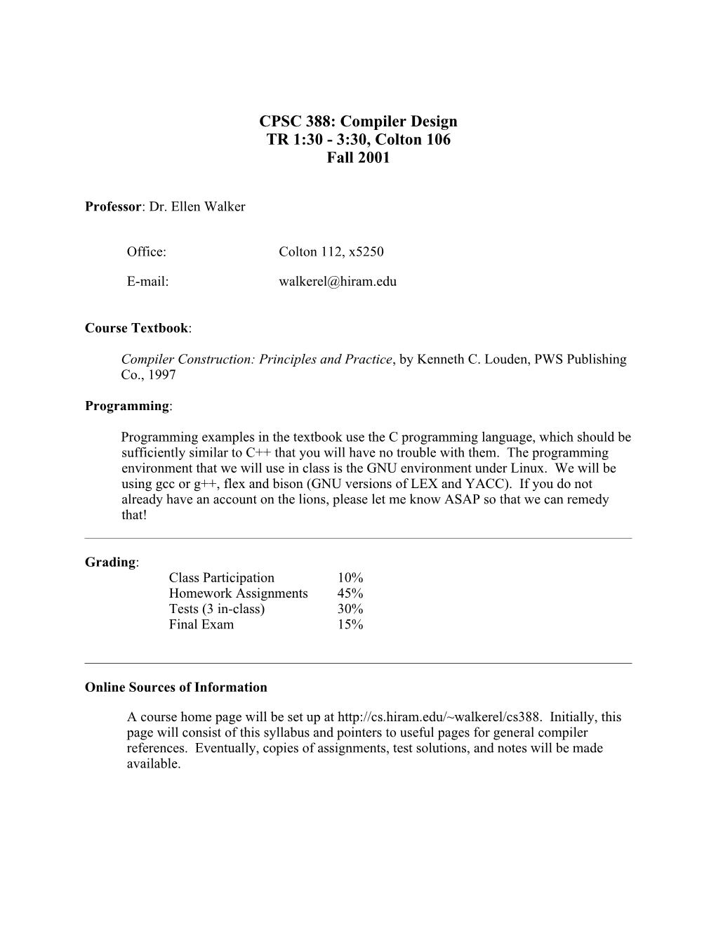 CPSC 386: Introduction to Artificial Intelligence