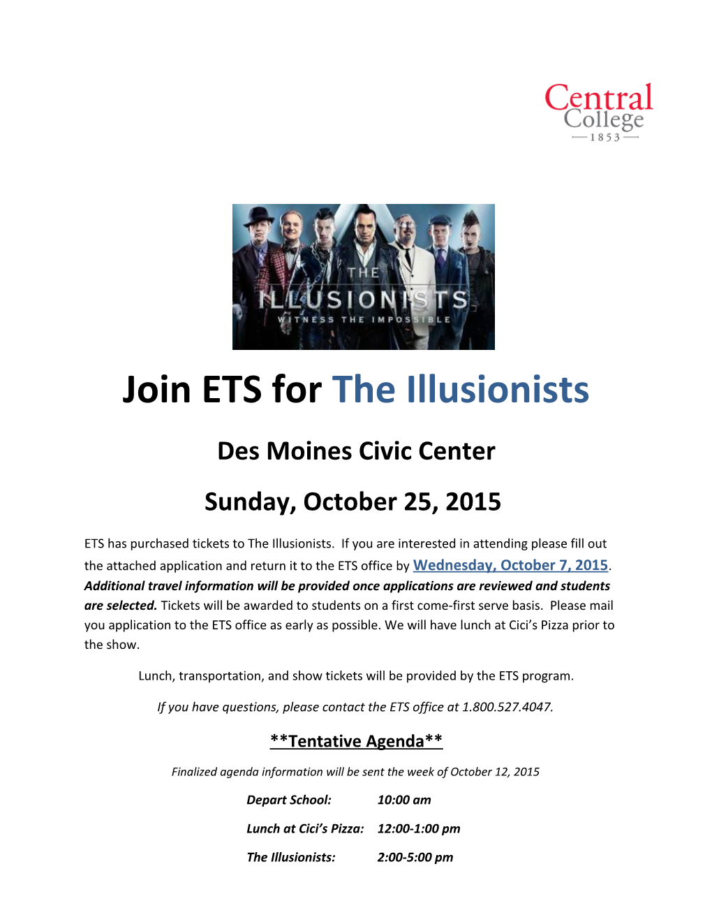 Join ETS for the Illusionists