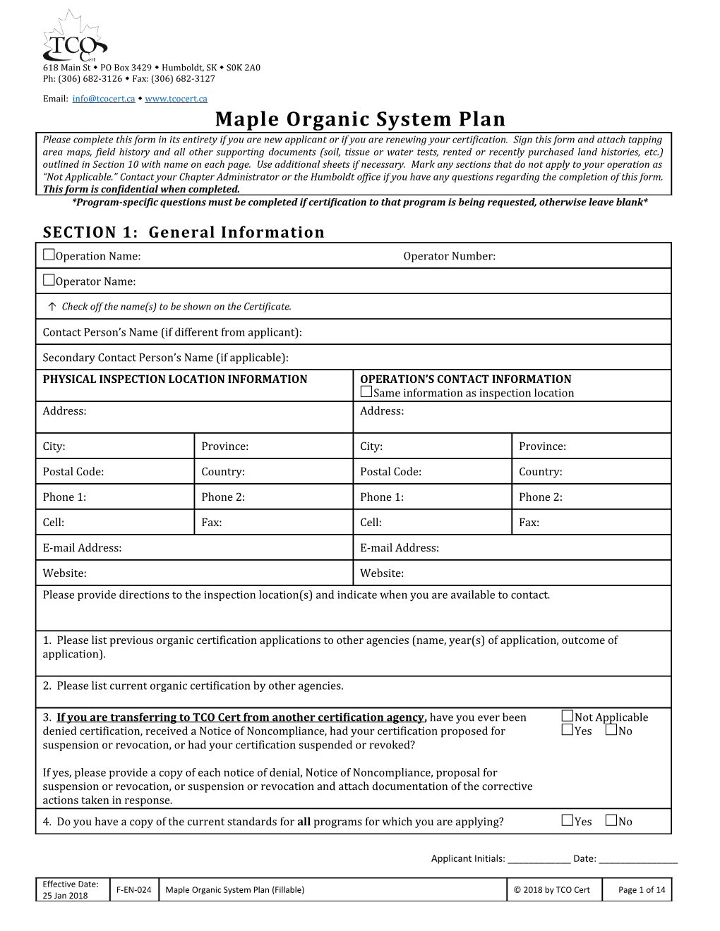 Maple Organic System Plan s1