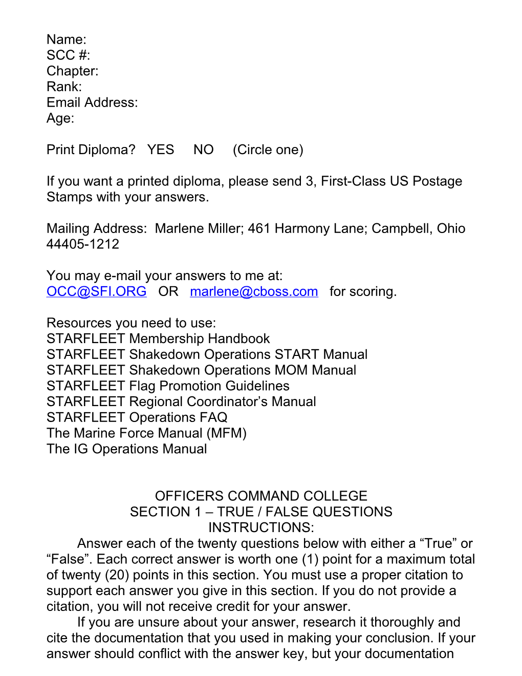 Officers Command College