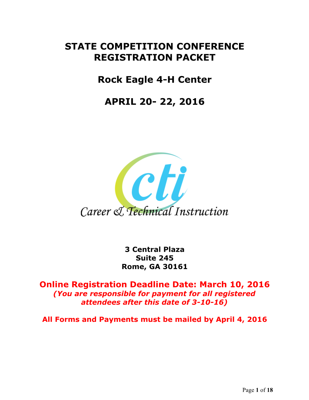 State Conference Registration Packet