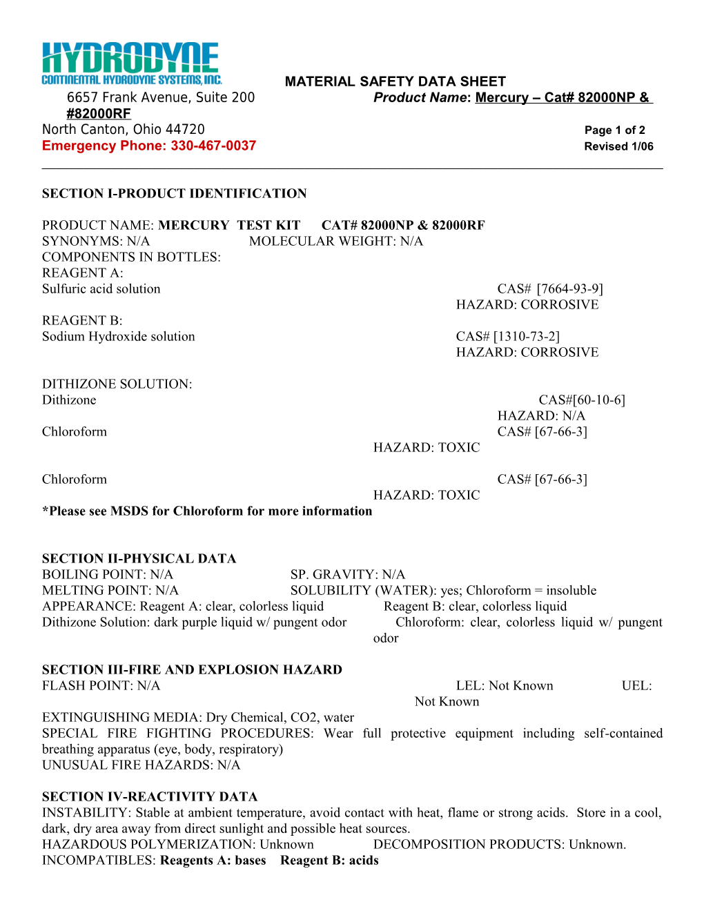 Material Safety Data Sheet s66