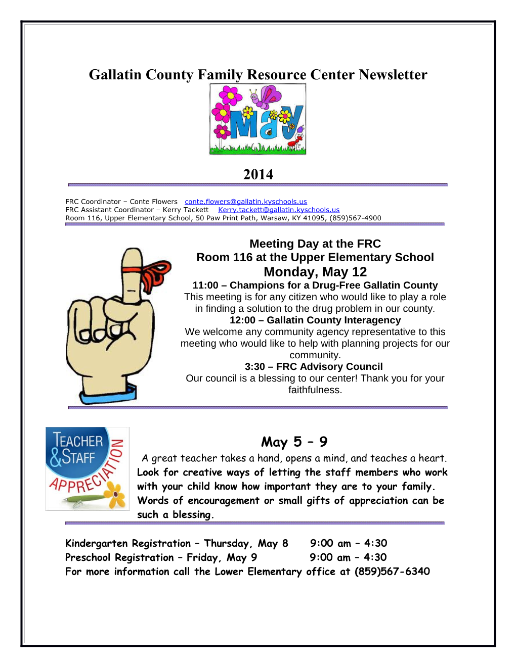 Gallatin County Family Resource Center Newsletter