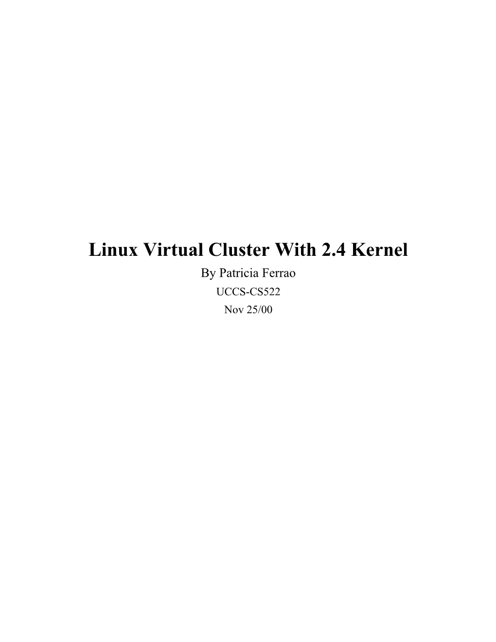 Linux Virtual Cluster with 2