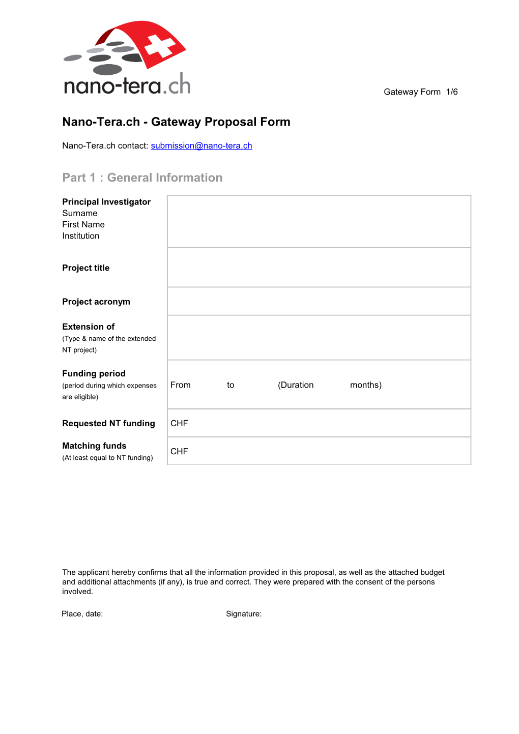 RTD Project Proposal Form