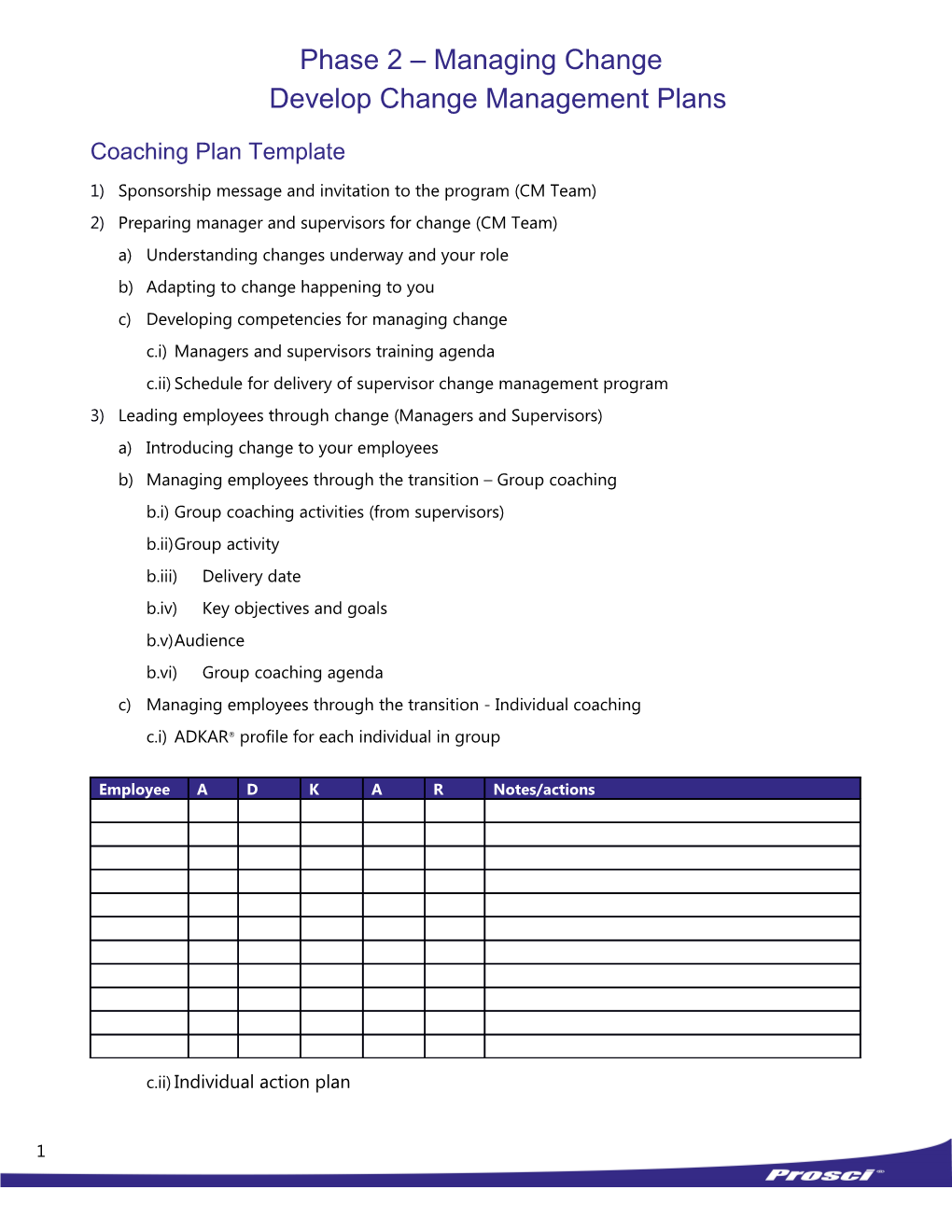 Phase 2 Managing Changedevelop Change Management Plans