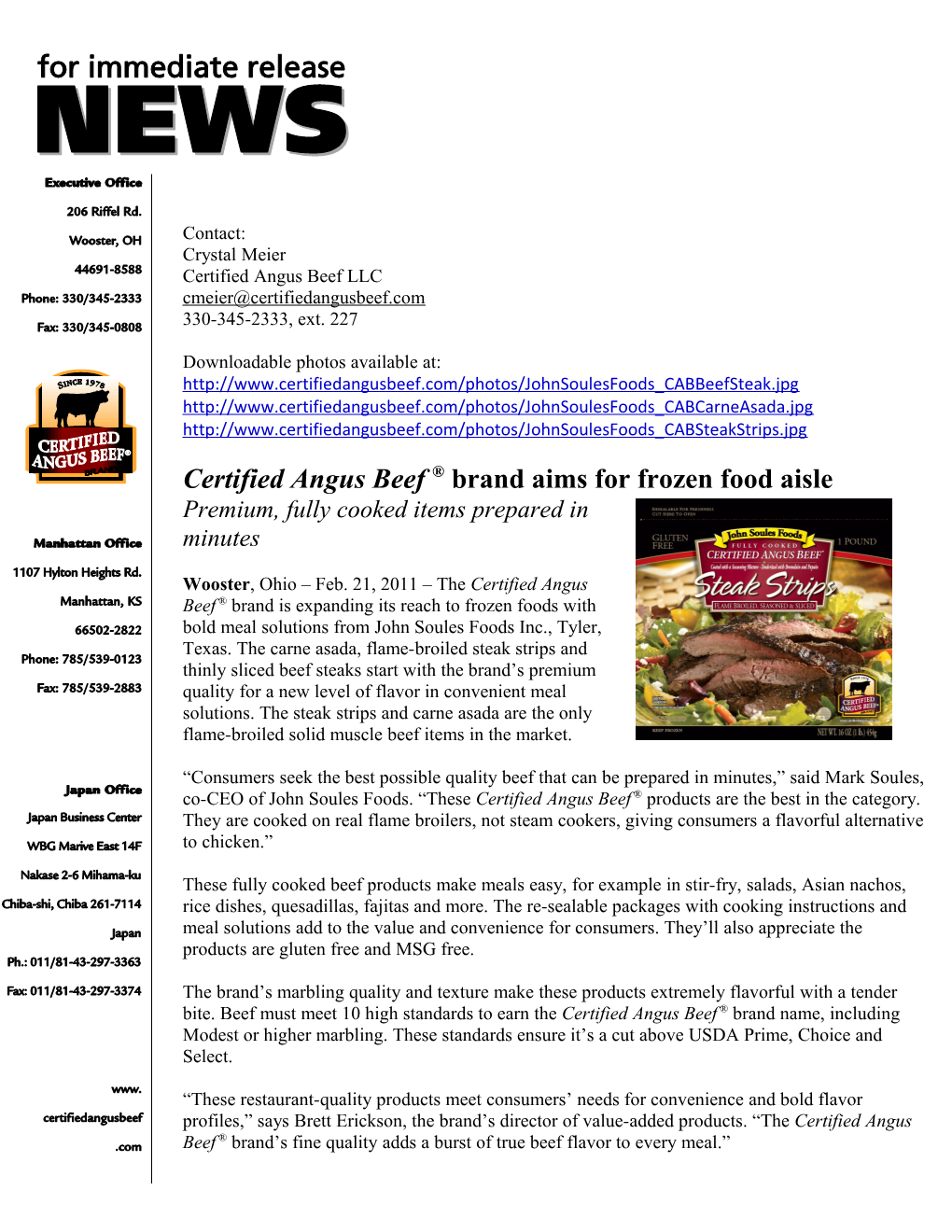 Certified Angus Beef Brand Aims for Frozen Food Aisle