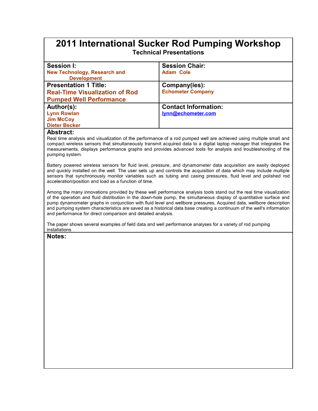 2005 Beam Pumping System Workshop