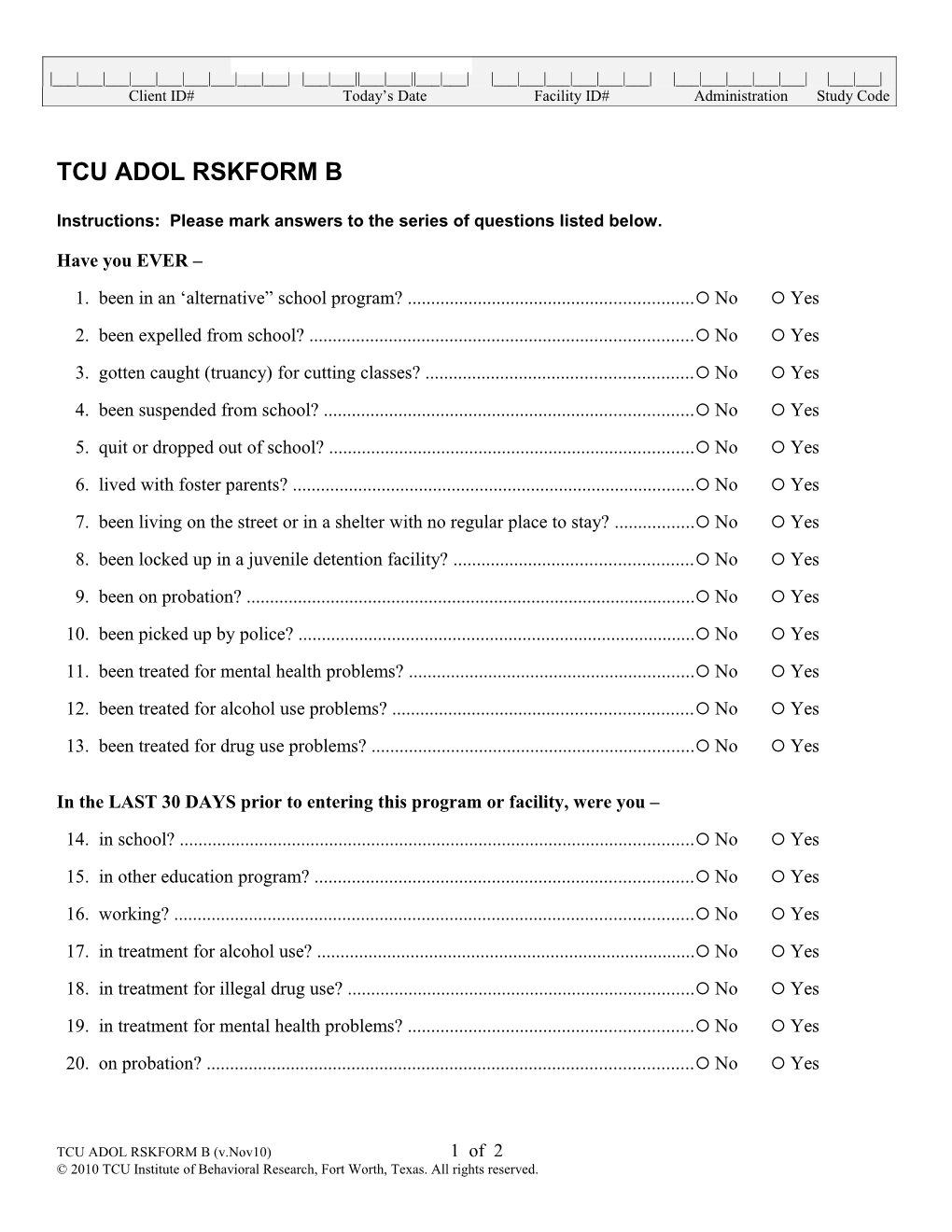 TCU/ORC Survey of Program Directors s1