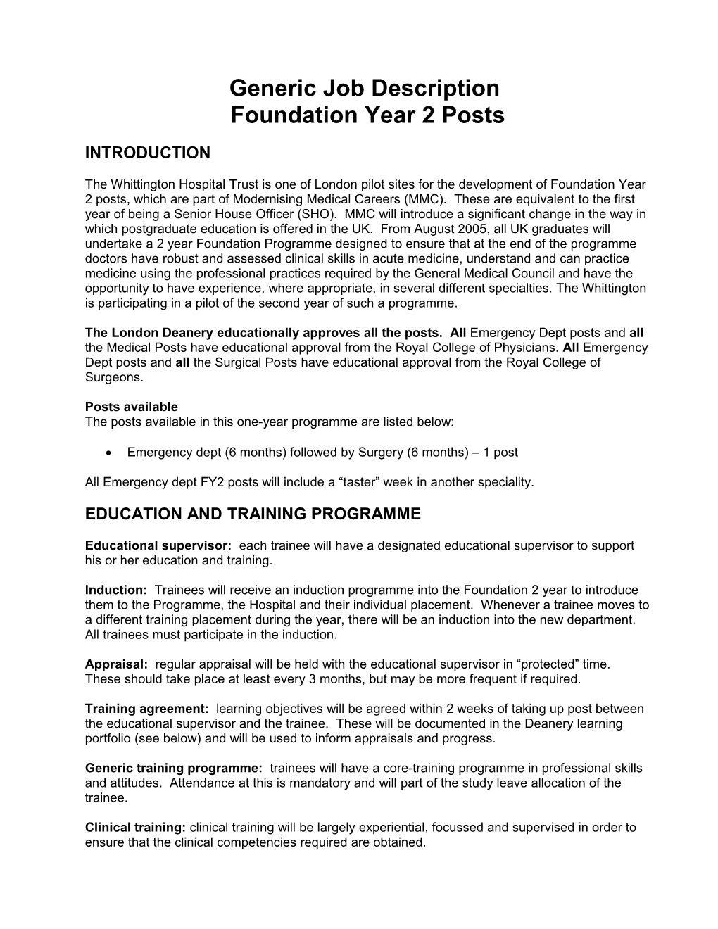 Post Whittington Form RCP Blue Book Form