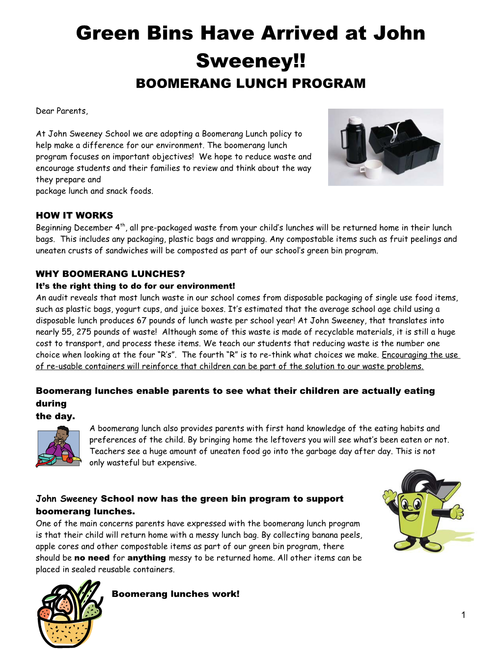 Boomerang Lunch Program