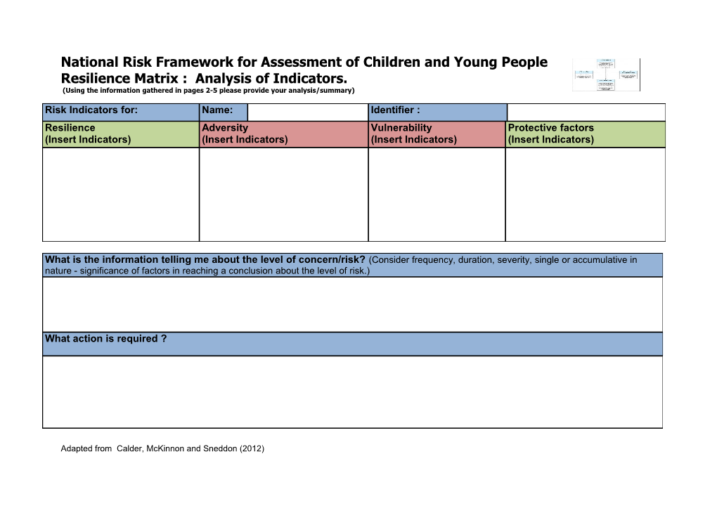 National Risk Framework for Assessment of Children and Young People