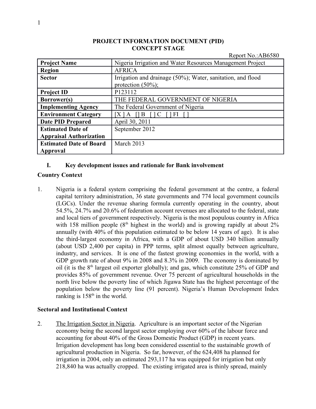 Project Information Document (Pid) s79
