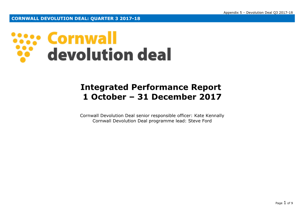 Integratedperformance Report