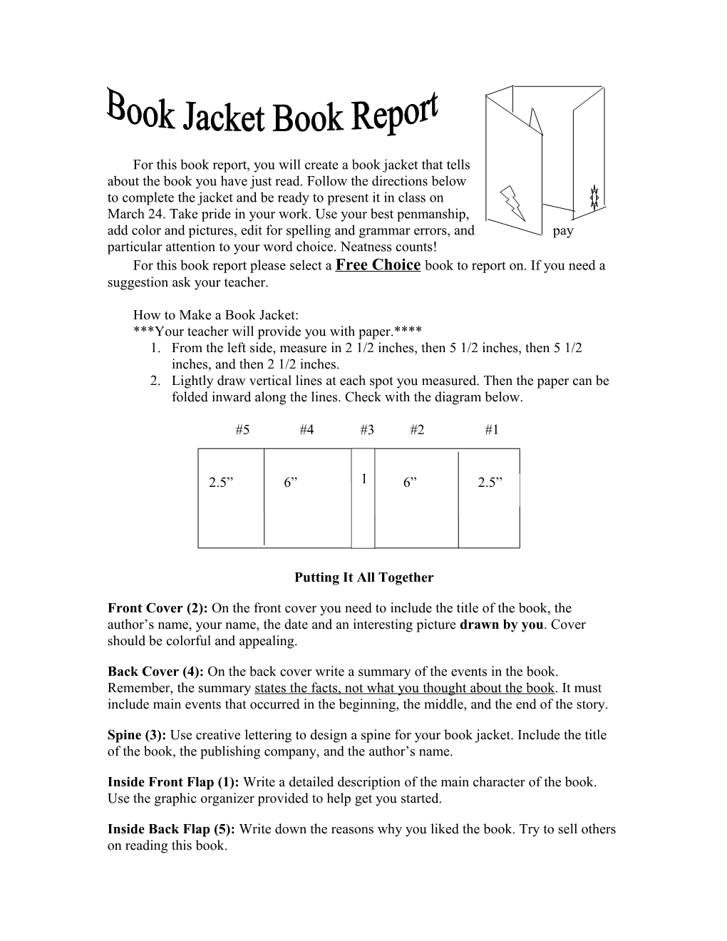 Book Jacket Book Report