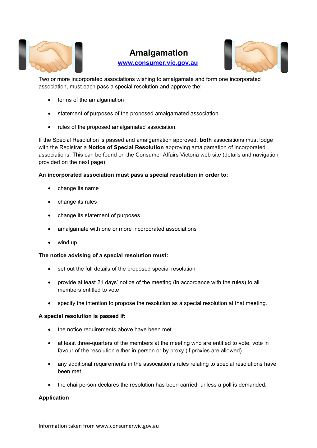 Statement of Purposes of the Proposed Amalgamated Association