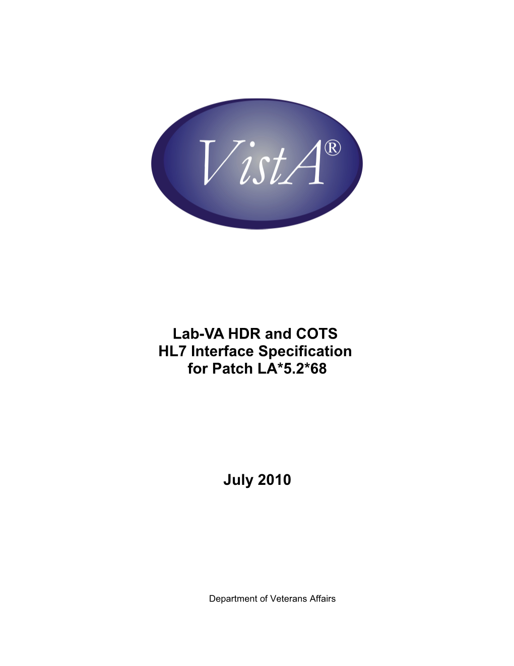 Laboratory VA HDR/HL7 Interface Specification