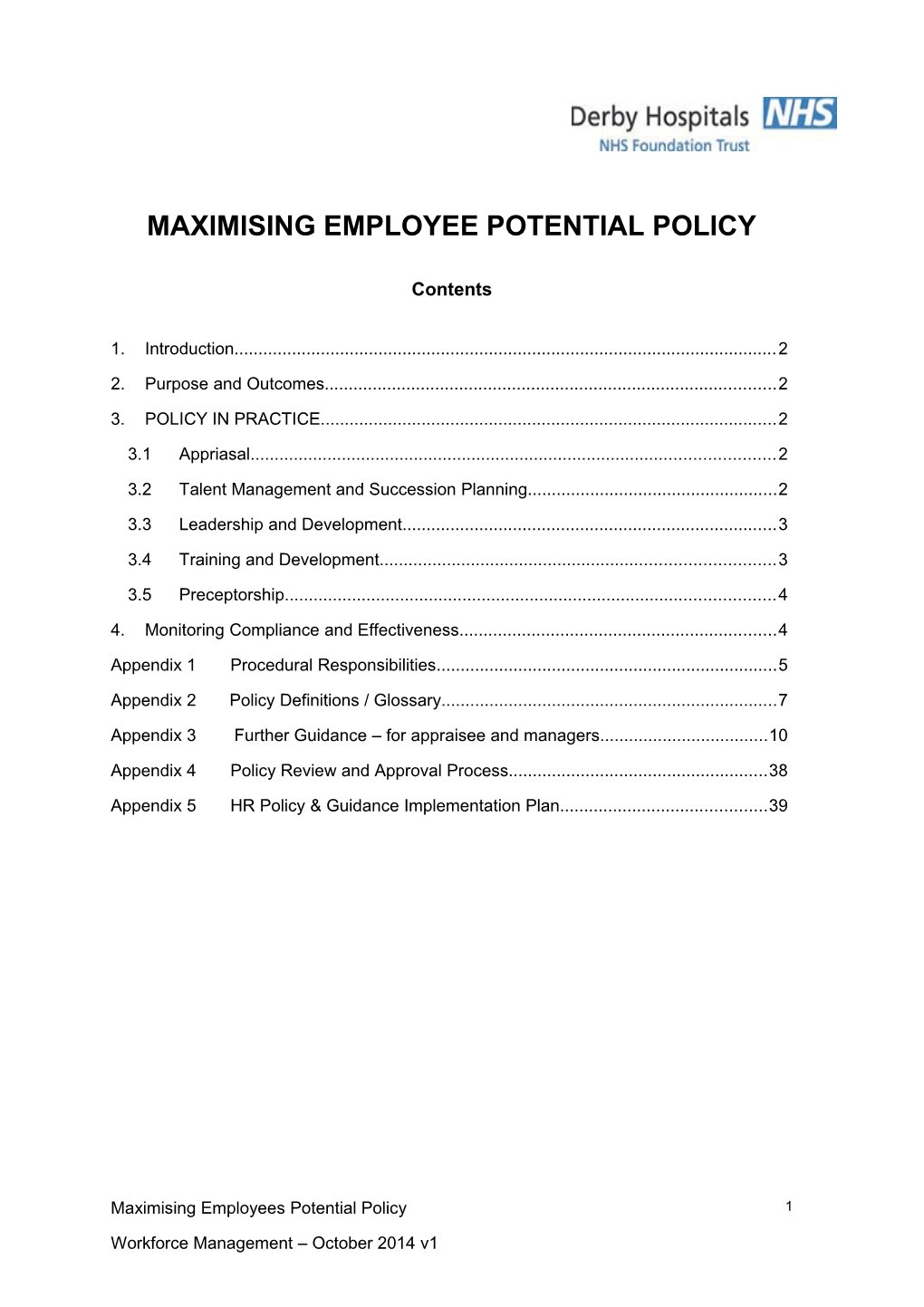 Maximising Employee Potential Policy