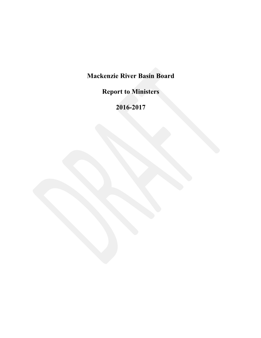 Mackenzie River Basin Board Financial Report