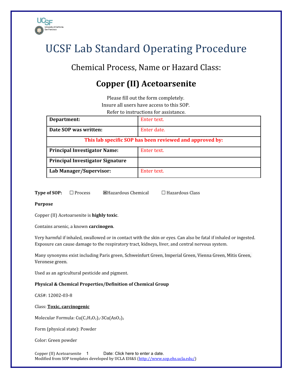 UCSF Lab Standard Operating Procedure s17