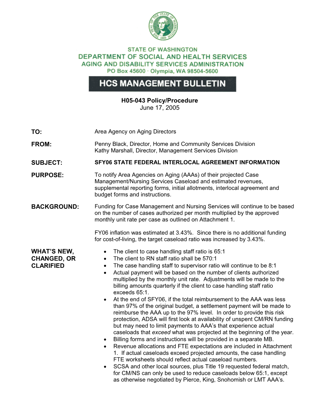 Sfy06 State Federal Interlocal Agreement Information